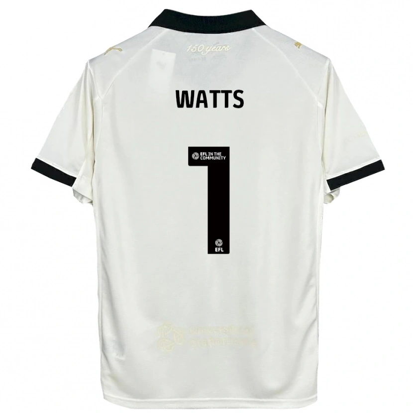 Danxen Mænd Connie Watts #1 Off-White Sort Hjemmebane Spillertrøjer 2025/26 Trøje T-Shirt