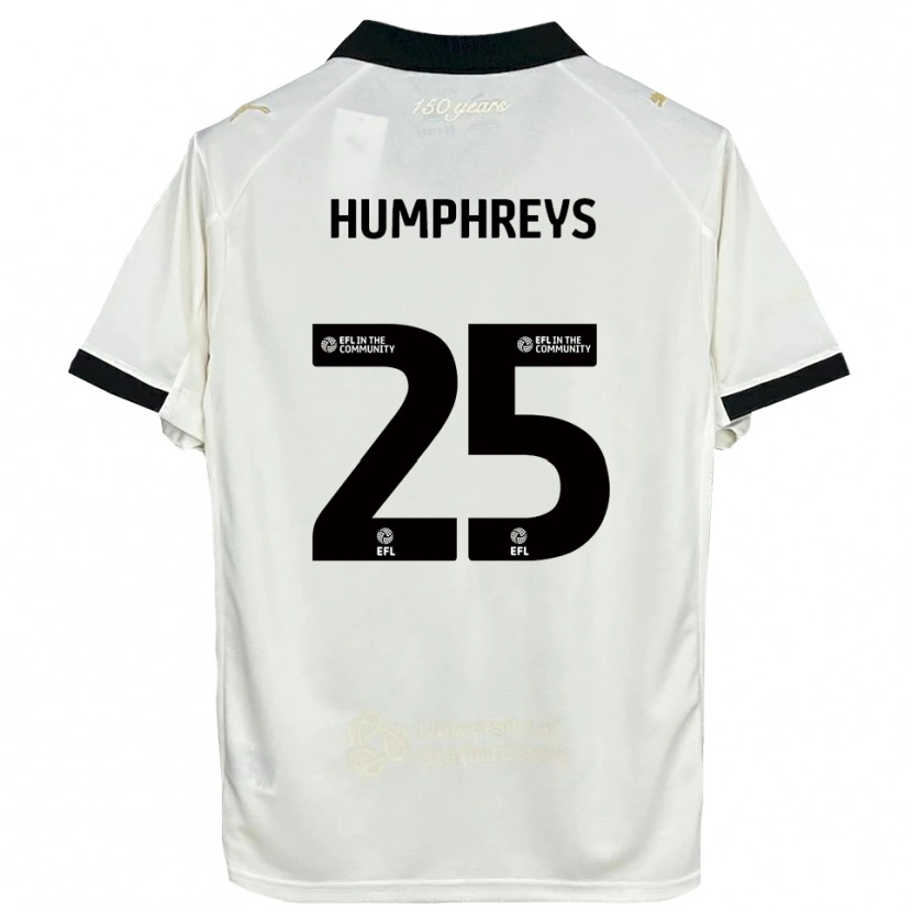 Danxen Mænd Cameron Humphreys #25 Off-White Sort Hjemmebane Spillertrøjer 2025/26 Trøje T-Shirt