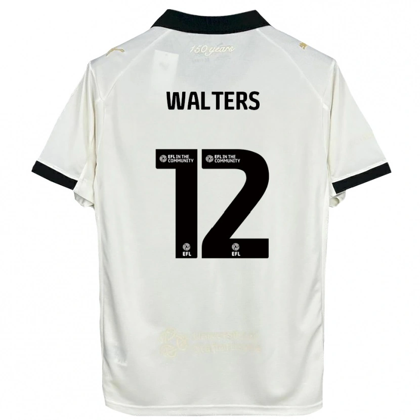 Danxen Mænd Rhys Walters #12 Off-White Sort Hjemmebane Spillertrøjer 2025/26 Trøje T-Shirt