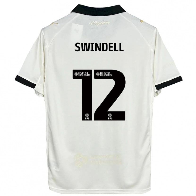 Danxen Mænd Chloe Swindell #12 Off-White Sort Hjemmebane Spillertrøjer 2025/26 Trøje T-Shirt