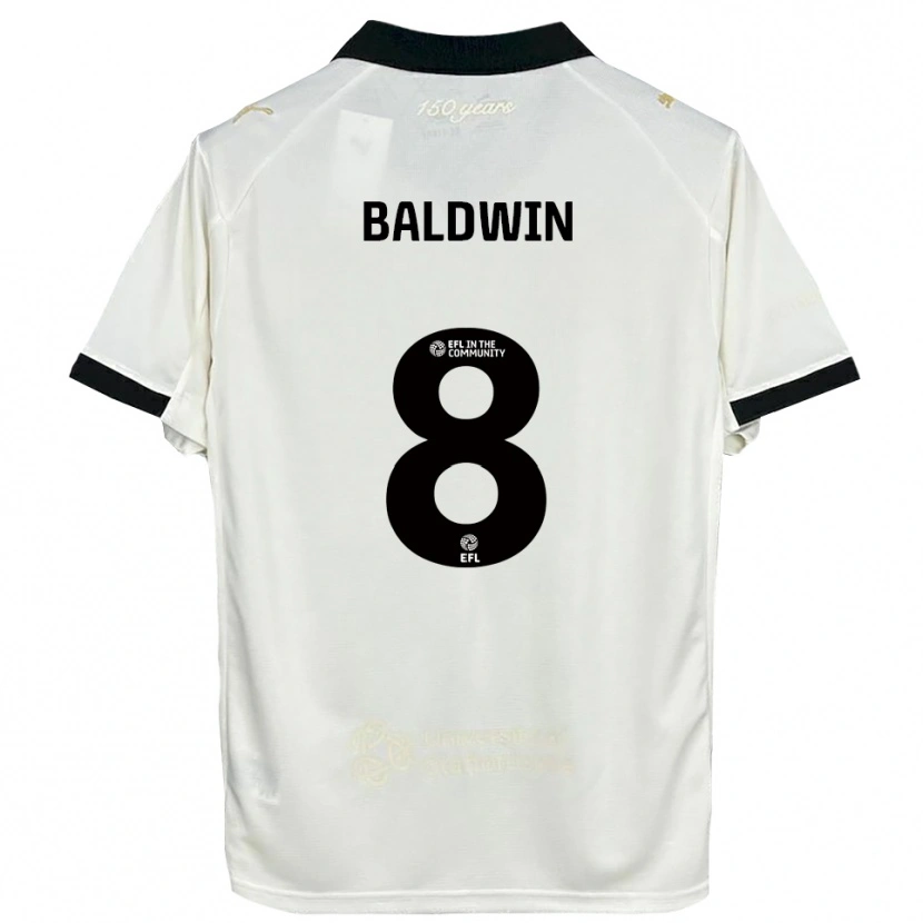 Danxen Mænd Meg Baldwin #8 Off-White Sort Hjemmebane Spillertrøjer 2025/26 Trøje T-Shirt