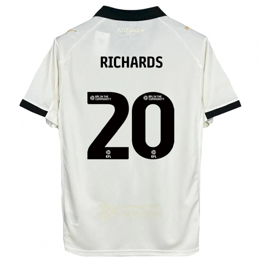 Danxen Mænd Rico Richards #20 Off-White Sort Hjemmebane Spillertrøjer 2025/26 Trøje T-Shirt