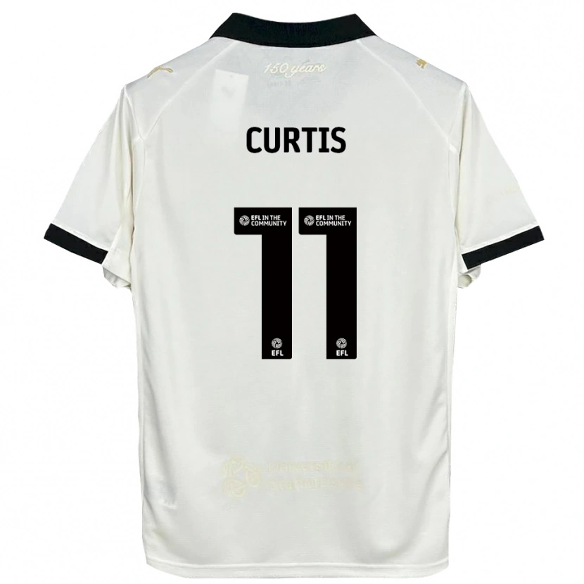 Danxen Mænd Ronan Curtis #11 Off-White Sort Hjemmebane Spillertrøjer 2025/26 Trøje T-Shirt