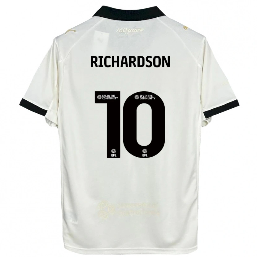 Danxen Mænd Kelsey Richardson #10 Off-White Sort Hjemmebane Spillertrøjer 2025/26 Trøje T-Shirt