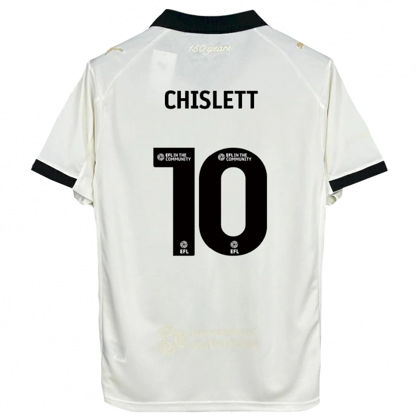 Danxen Mænd Ethan Chislett #10 Off-White Sort Hjemmebane Spillertrøjer 2025/26 Trøje T-Shirt