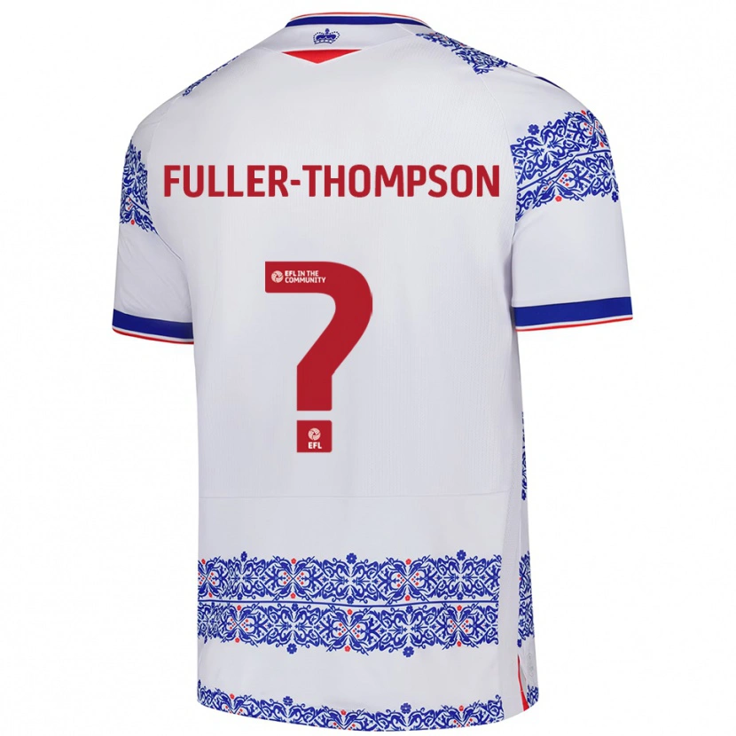 Danxen Mænd Kallum Fuller-Thompson #0 Hvid Blå Hjemmebane Spillertrøjer 2025/26 Trøje T-Shirt