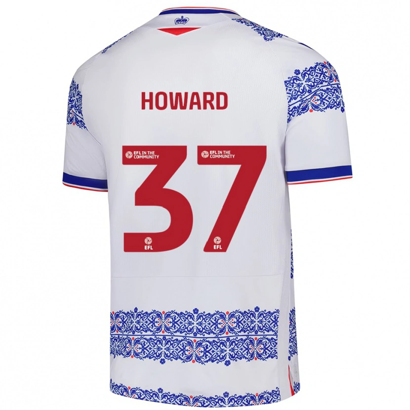 Danxen Mænd Luke Howard #37 Hvid Blå Hjemmebane Spillertrøjer 2025/26 Trøje T-Shirt