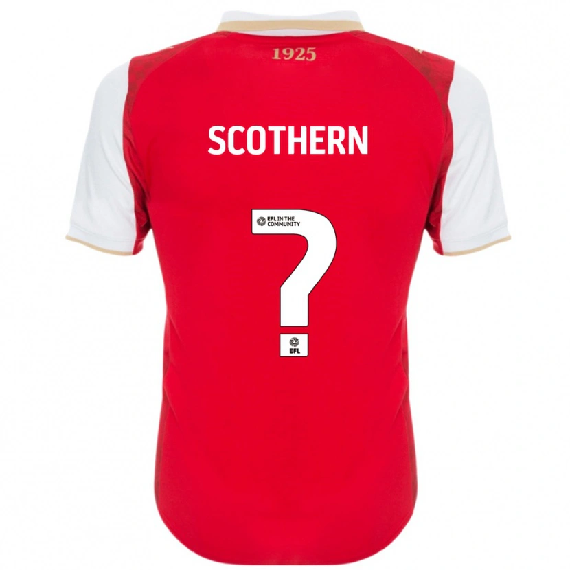 Danxen Mænd Ben Scothern #0 Rød Hvid Hjemmebane Spillertrøjer 2025/26 Trøje T-Shirt