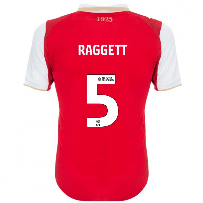 Danxen Mænd Sean Raggett #5 Rød Hvid Hjemmebane Spillertrøjer 2025/26 Trøje T-Shirt