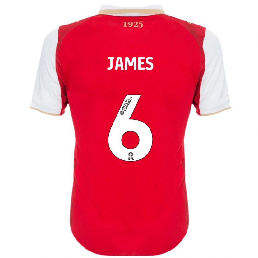 Danxen Mænd Reece James #6 Rød Hvid Hjemmebane Spillertrøjer 2025/26 Trøje T-Shirt