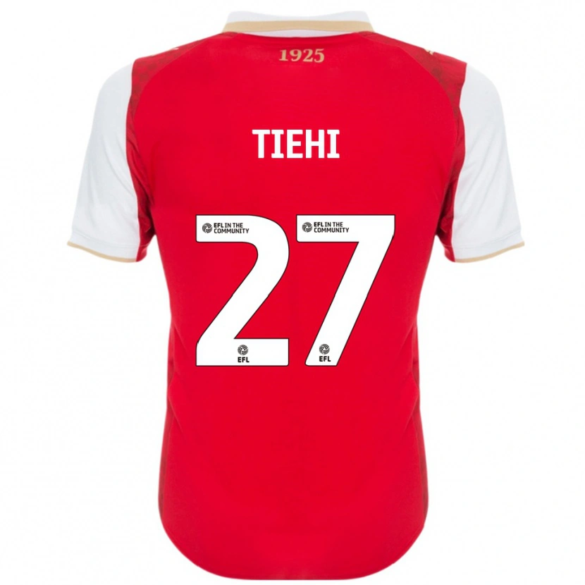 Danxen Mænd Christ Tiehi #27 Rød Hvid Hjemmebane Spillertrøjer 2025/26 Trøje T-Shirt
