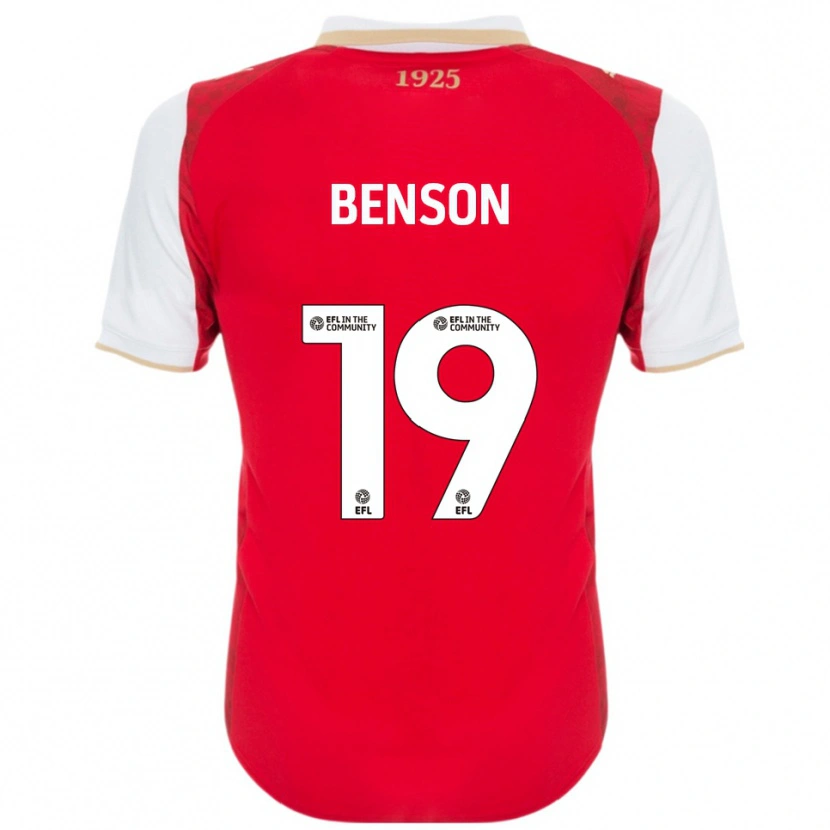 Danxen Mænd Josh Benson #19 Rød Hvid Hjemmebane Spillertrøjer 2025/26 Trøje T-Shirt