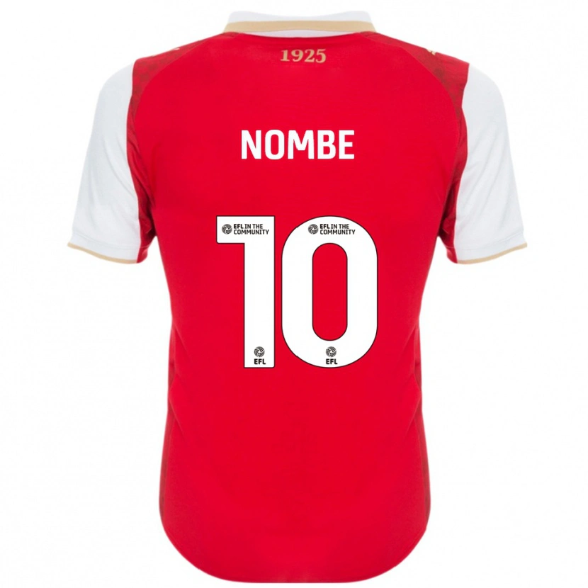 Danxen Mænd Sam Nombe #10 Rød Hvid Hjemmebane Spillertrøjer 2025/26 Trøje T-Shirt