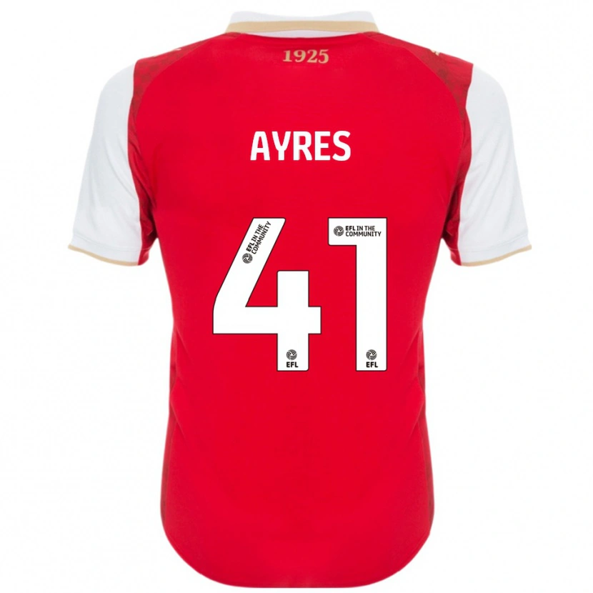 Danxen Mænd Josh Ayres #41 Rød Hvid Hjemmebane Spillertrøjer 2025/26 Trøje T-Shirt
