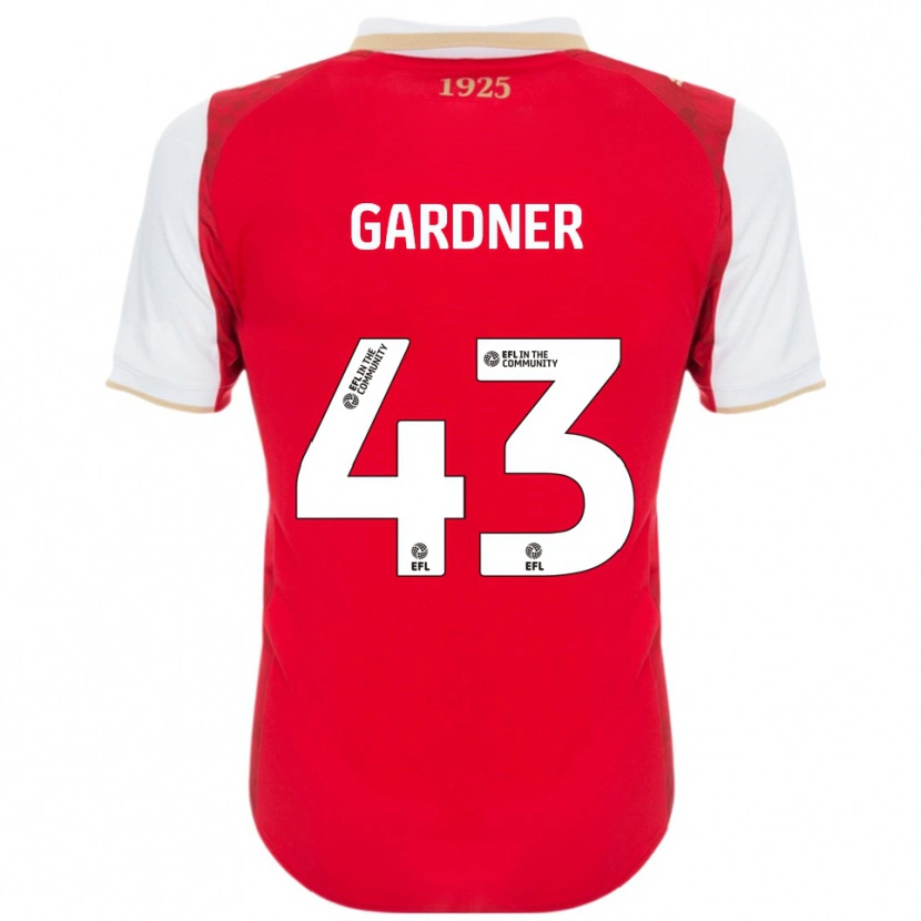 Danxen Mænd Dean Gardner #43 Rød Hvid Hjemmebane Spillertrøjer 2025/26 Trøje T-Shirt