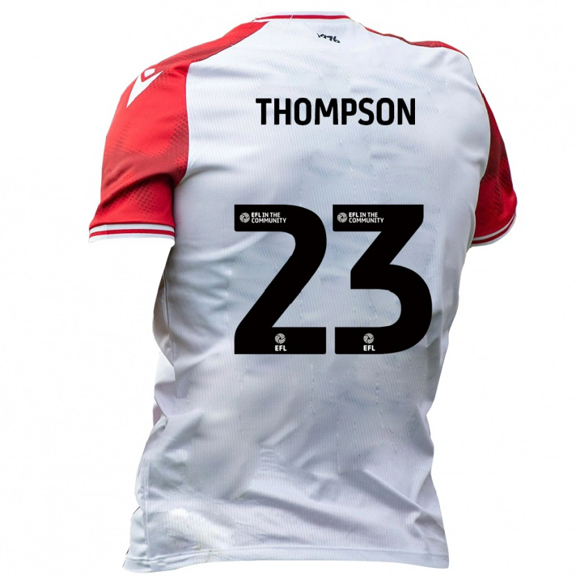 Danxen Mænd Louis Thompson #23 Hvid Rød Hjemmebane Spillertrøjer 2025/26 Trøje T-Shirt