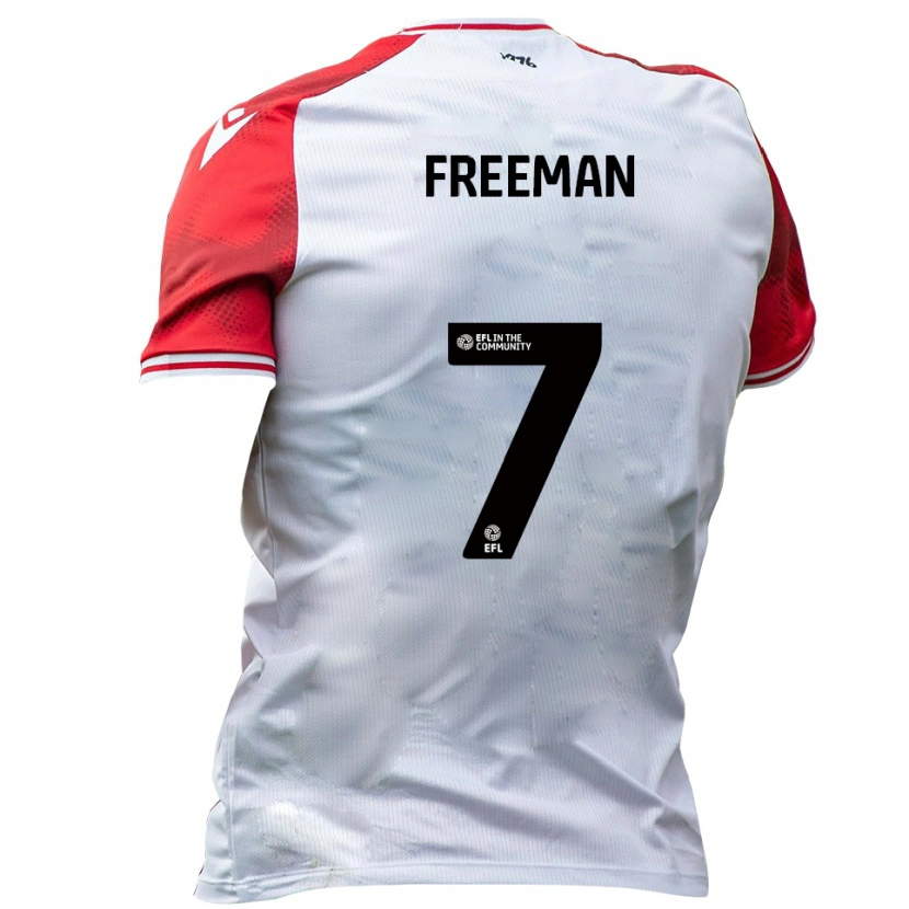 Danxen Mænd Nick Freeman #7 Hvid Rød Hjemmebane Spillertrøjer 2025/26 Trøje T-Shirt
