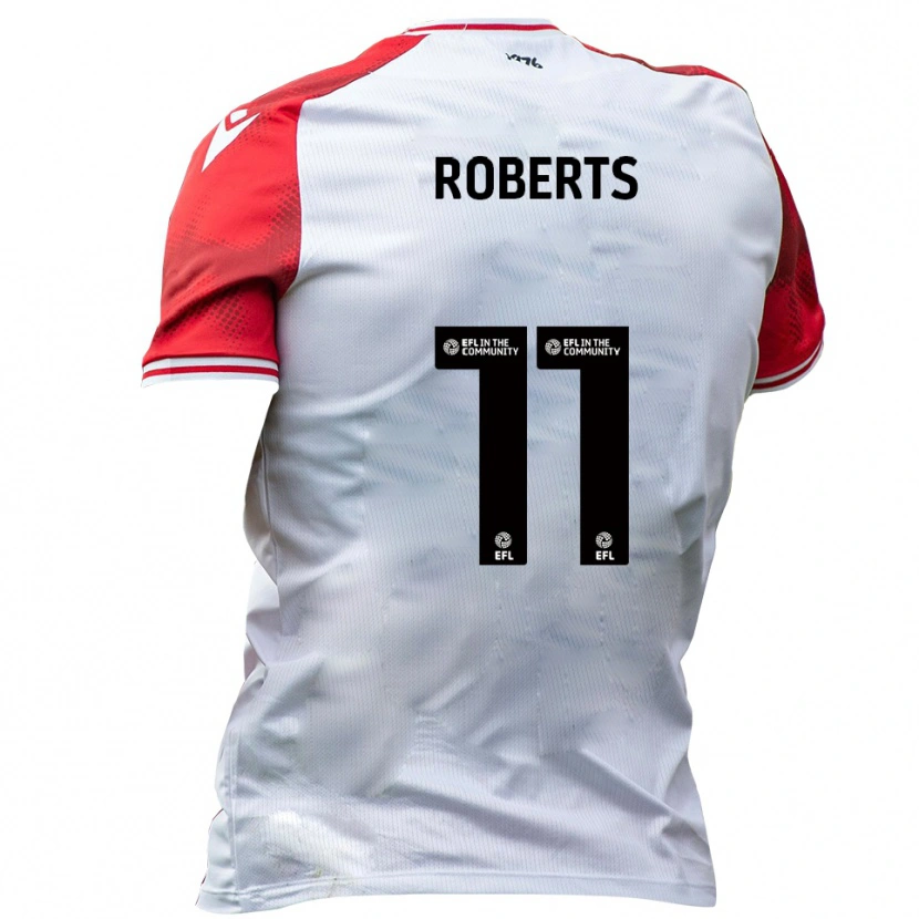 Danxen Mænd Jordan Roberts #11 Hvid Rød Hjemmebane Spillertrøjer 2025/26 Trøje T-Shirt