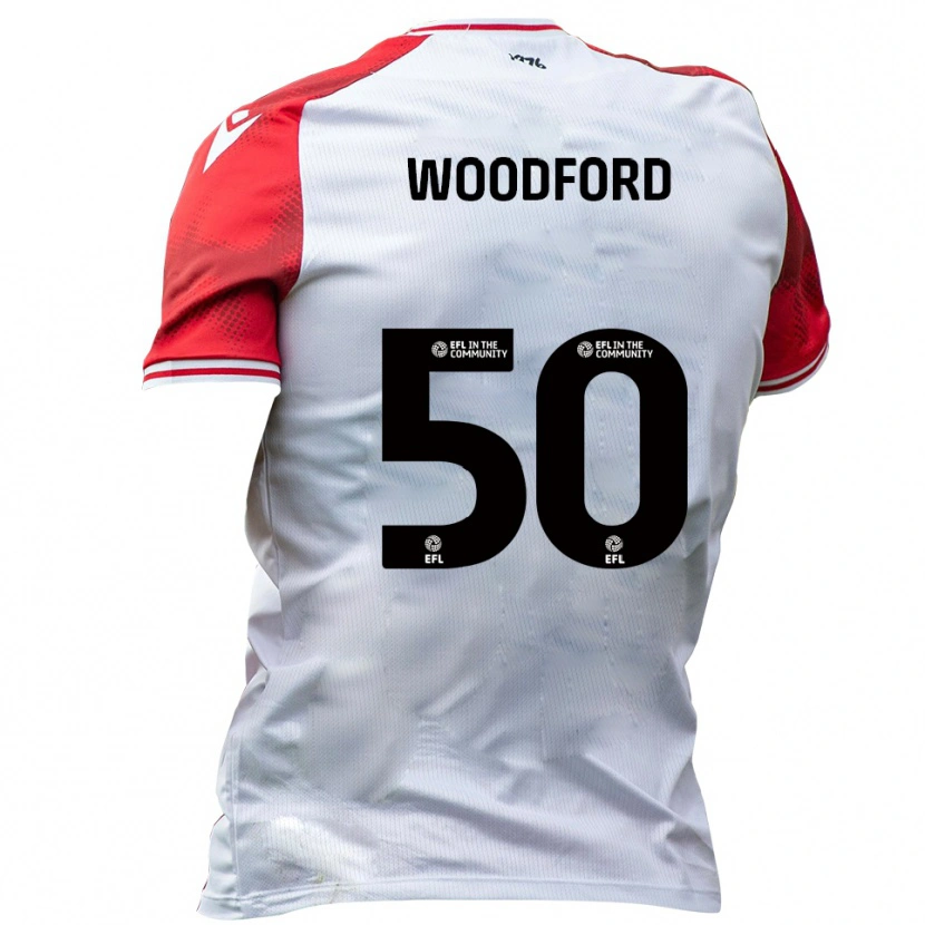 Danxen Mænd Max Woodford #50 Hvid Rød Hjemmebane Spillertrøjer 2025/26 Trøje T-Shirt
