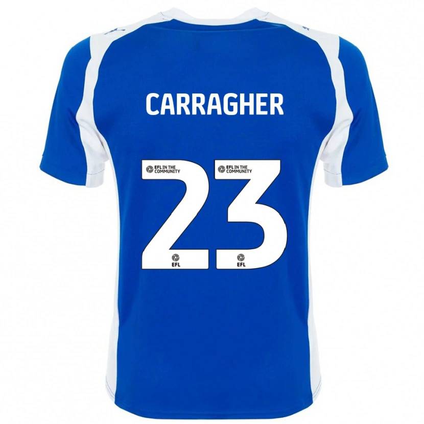 Danxen Mænd James Carragher #23 Blå Hvid Hjemmebane Spillertrøjer 2025/26 Trøje T-Shirt