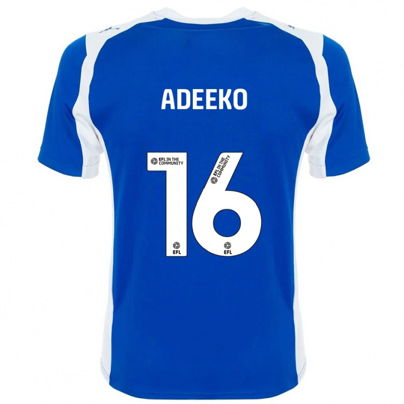 Danxen Mænd Baba Adeeko #16 Blå Hvid Hjemmebane Spillertrøjer 2025/26 Trøje T-Shirt