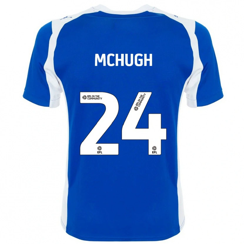 Danxen Mænd Harry Mchugh #24 Blå Hvid Hjemmebane Spillertrøjer 2025/26 Trøje T-Shirt