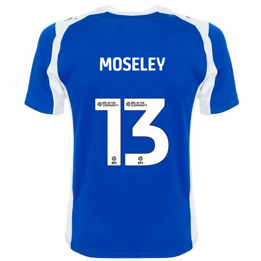 Danxen Mænd Faye Moseley #13 Blå Hvid Hjemmebane Spillertrøjer 2025/26 Trøje T-Shirt