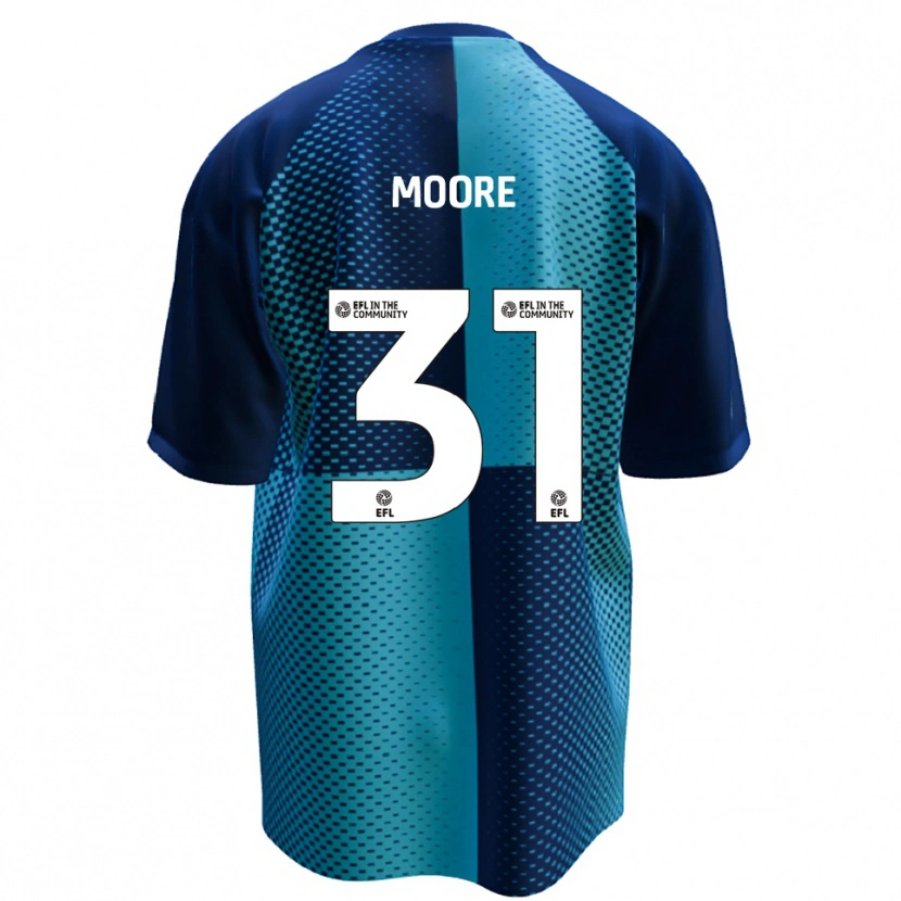 Danxen Mænd Stuart Moore #31 Blå Lyseblå Hjemmebane Spillertrøjer 2025/26 Trøje T-Shirt