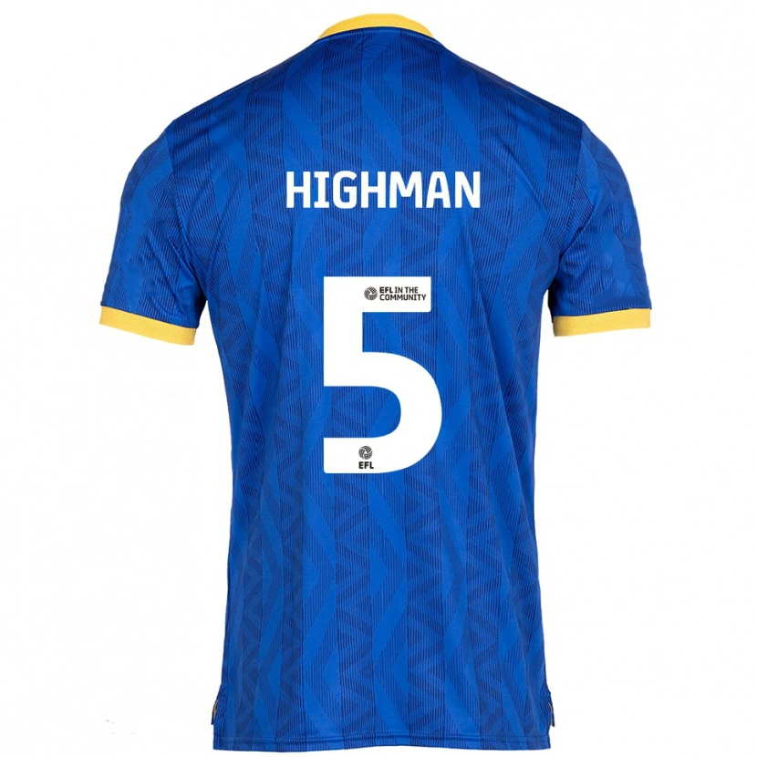 Danxen Mænd Kelly Highman #5 Marineblå Gul Hjemmebane Spillertrøjer 2025/26 Trøje T-Shirt