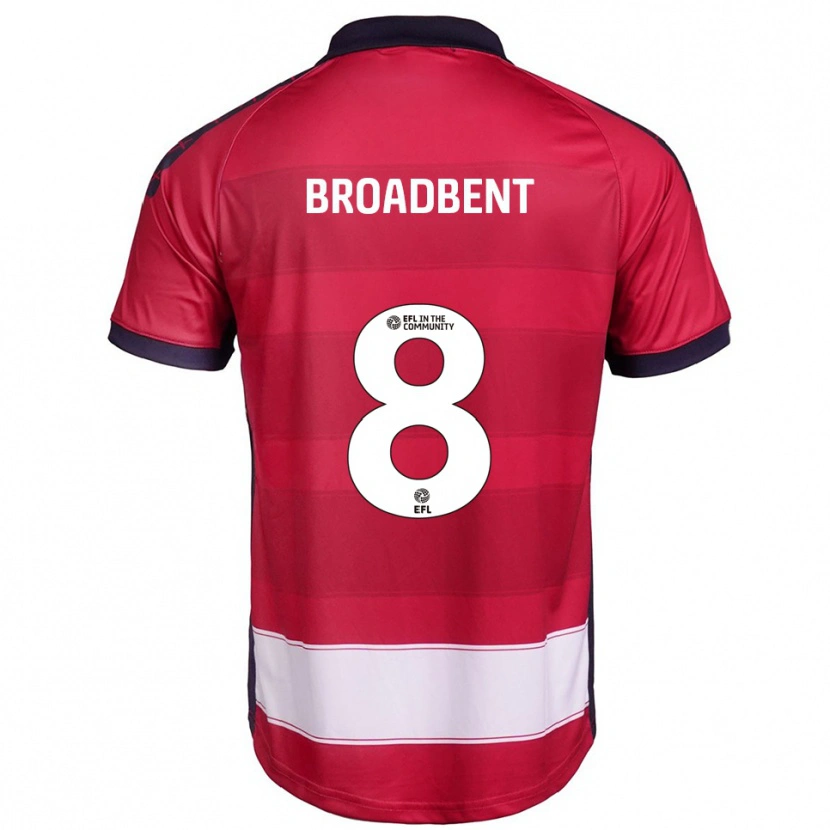 Danxen Mænd George Broadbent #8 Rød Hvid Hjemmebane Spillertrøjer 2025/26 Trøje T-Shirt