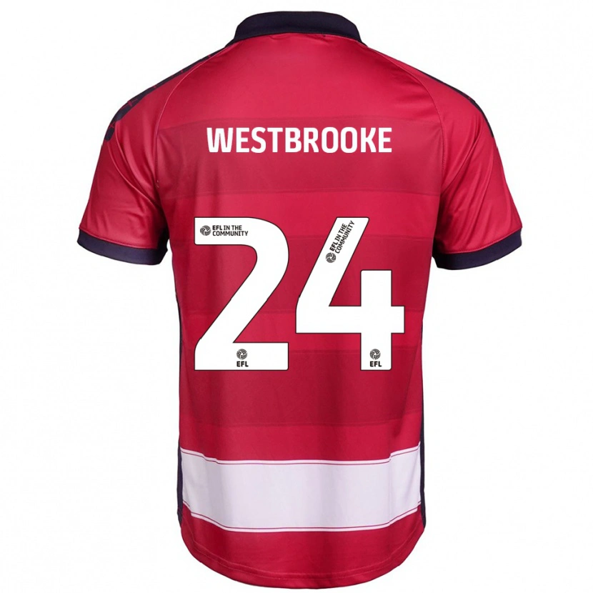Danxen Mænd Zain Westbrooke #24 Rød Hvid Hjemmebane Spillertrøjer 2025/26 Trøje T-Shirt
