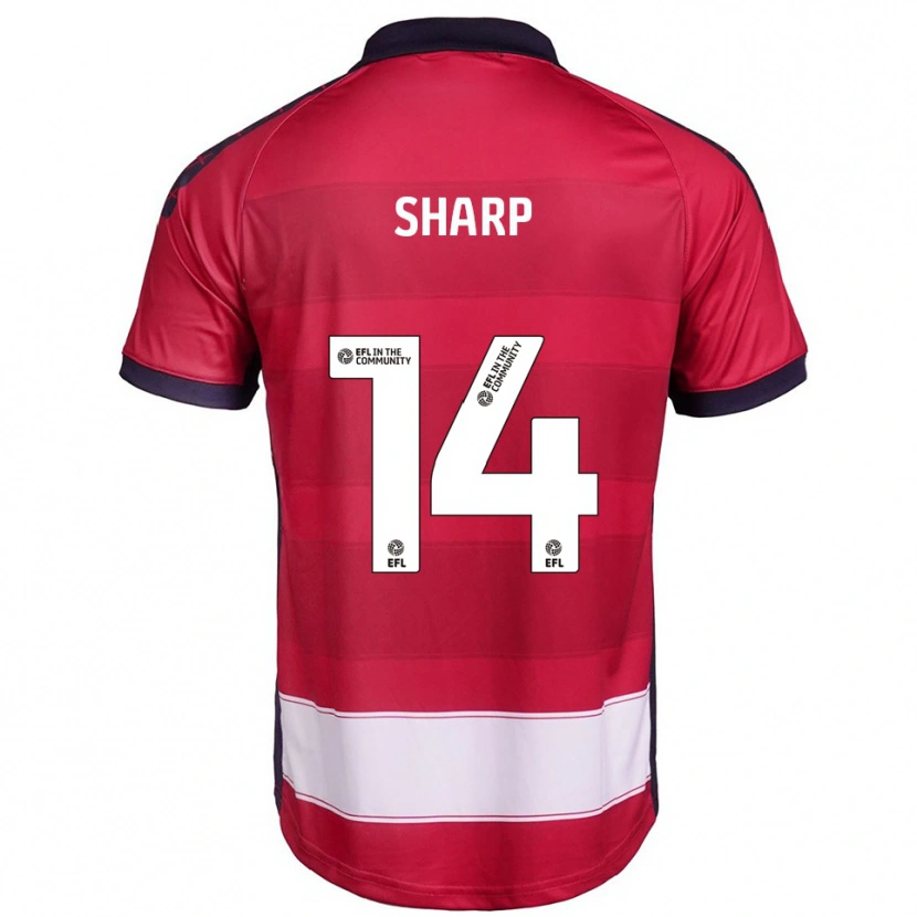 Danxen Mænd Billy Sharp #14 Rød Hvid Hjemmebane Spillertrøjer 2025/26 Trøje T-Shirt