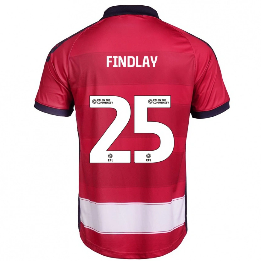Danxen Mænd Holly Findlay #25 Rød Hvid Hjemmebane Spillertrøjer 2025/26 Trøje T-Shirt