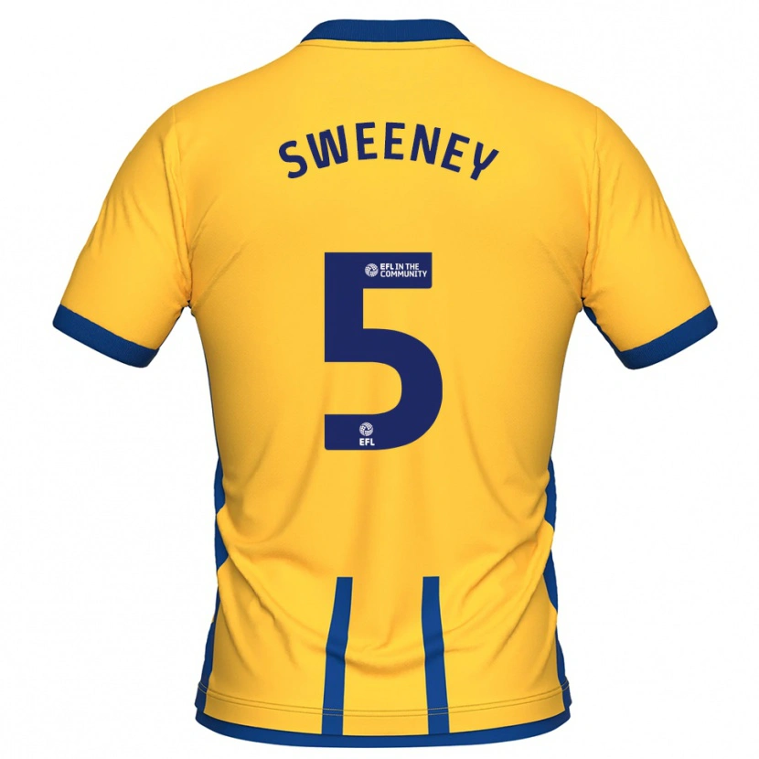 Danxen Mænd Ryan Sweeney #5 Gul Blå Hjemmebane Spillertrøjer 2025/26 Trøje T-Shirt