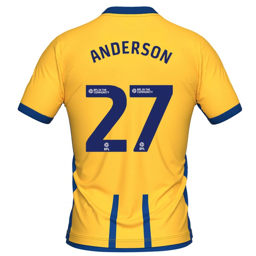 Danxen Mænd Taylor Anderson #27 Gul Blå Hjemmebane Spillertrøjer 2025/26 Trøje T-Shirt