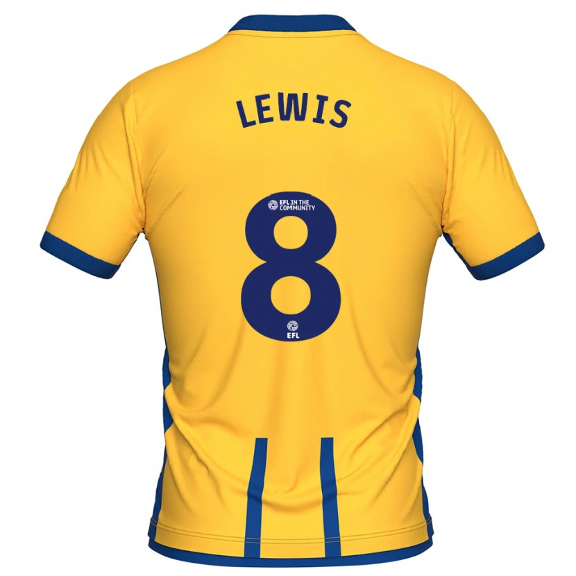 Danxen Mænd Aaron Lewis #8 Gul Blå Hjemmebane Spillertrøjer 2025/26 Trøje T-Shirt