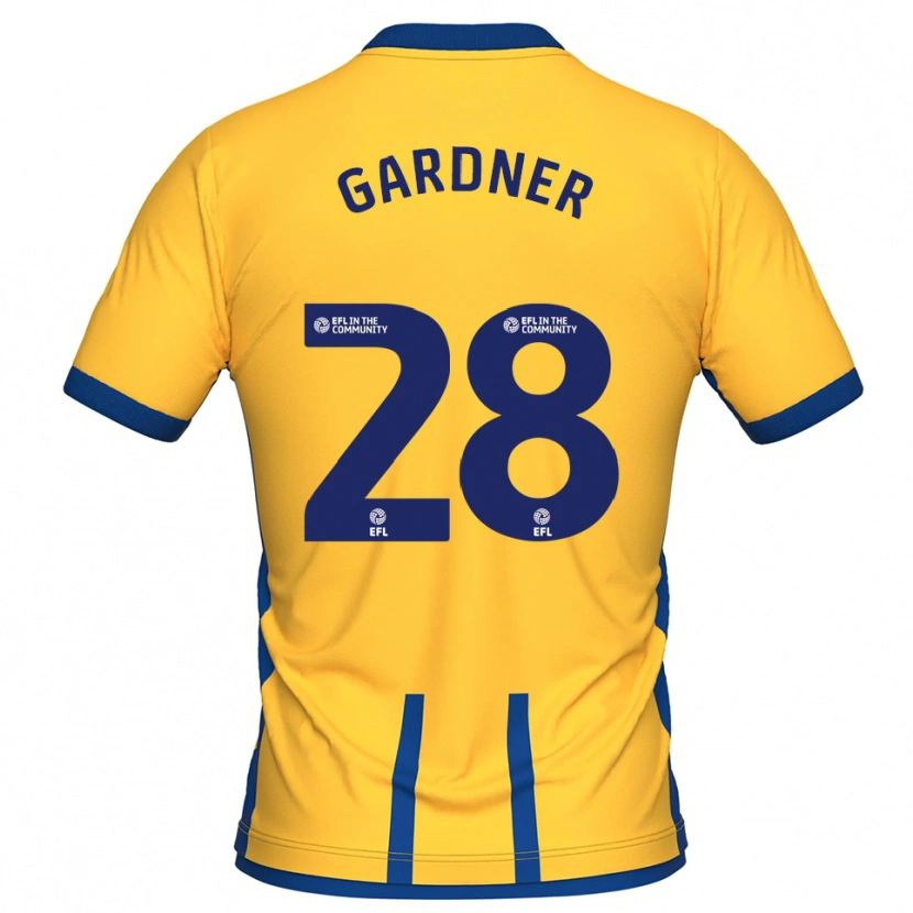 Danxen Mænd Joe Gardner #28 Gul Blå Hjemmebane Spillertrøjer 2025/26 Trøje T-Shirt