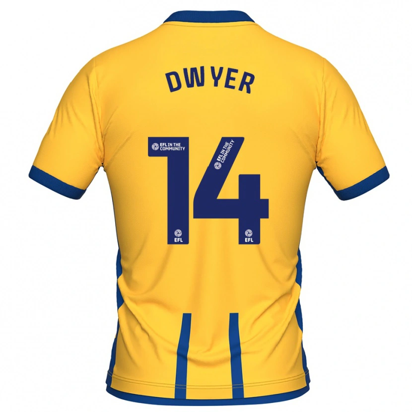 Danxen Mænd Dom Dwyer #14 Gul Blå Hjemmebane Spillertrøjer 2025/26 Trøje T-Shirt
