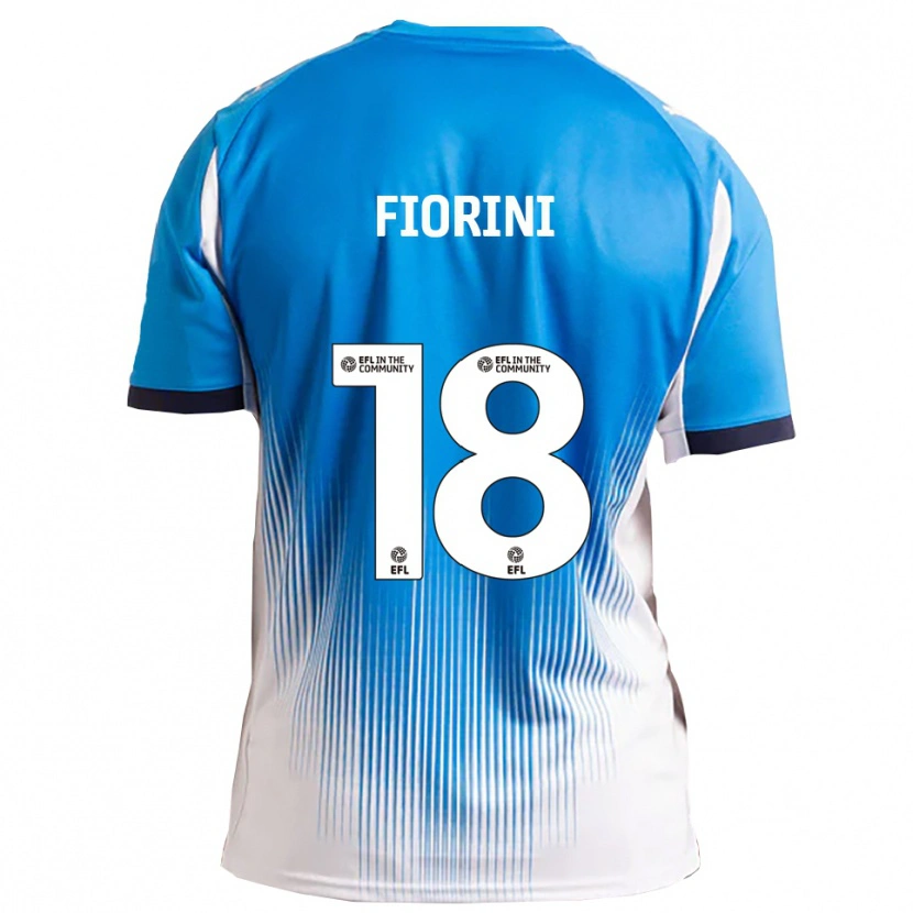 Danxen Mænd Lewis Fiorini #18 Blå Hvid Hjemmebane Spillertrøjer 2025/26 Trøje T-Shirt