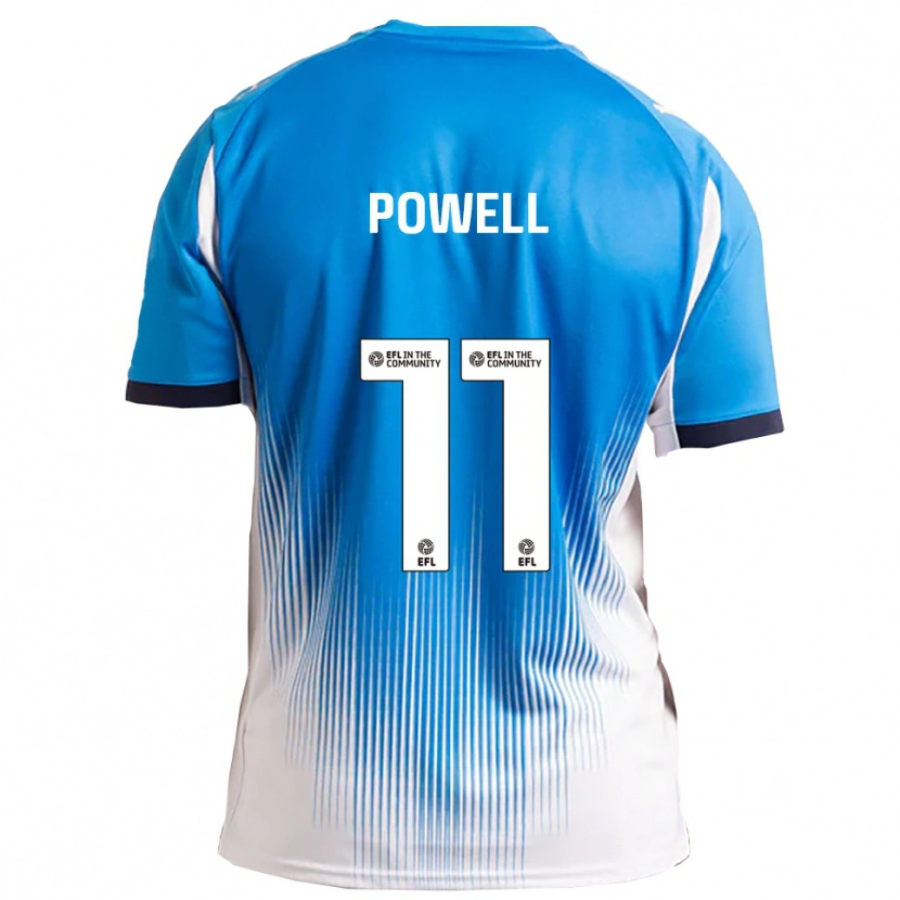 Danxen Mænd Nick Powell #11 Blå Hvid Hjemmebane Spillertrøjer 2025/26 Trøje T-Shirt