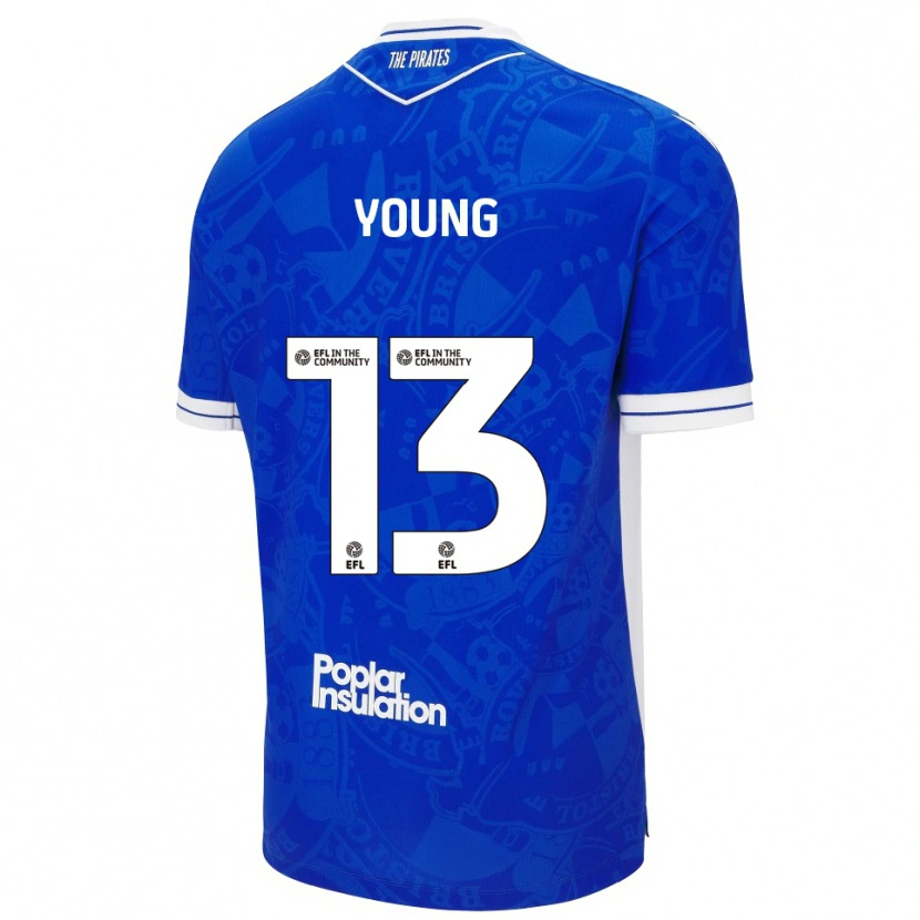 Danxen Mænd Brad Young #13 Blå Hvid Hjemmebane Spillertrøjer 2025/26 Trøje T-Shirt