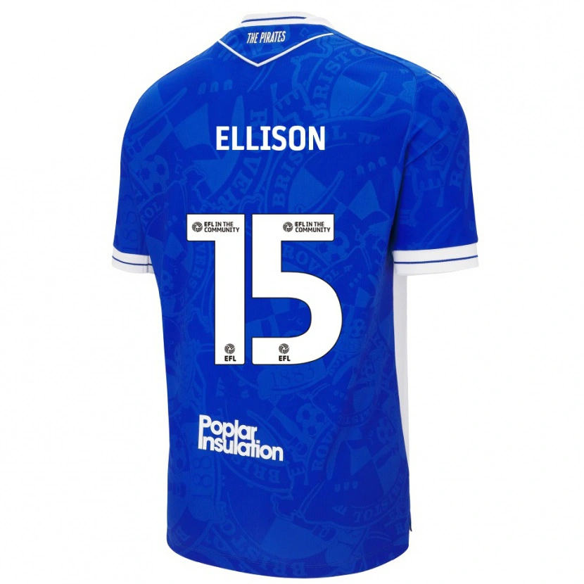 Danxen Mænd Dan Ellison #15 Blå Hvid Hjemmebane Spillertrøjer 2025/26 Trøje T-Shirt