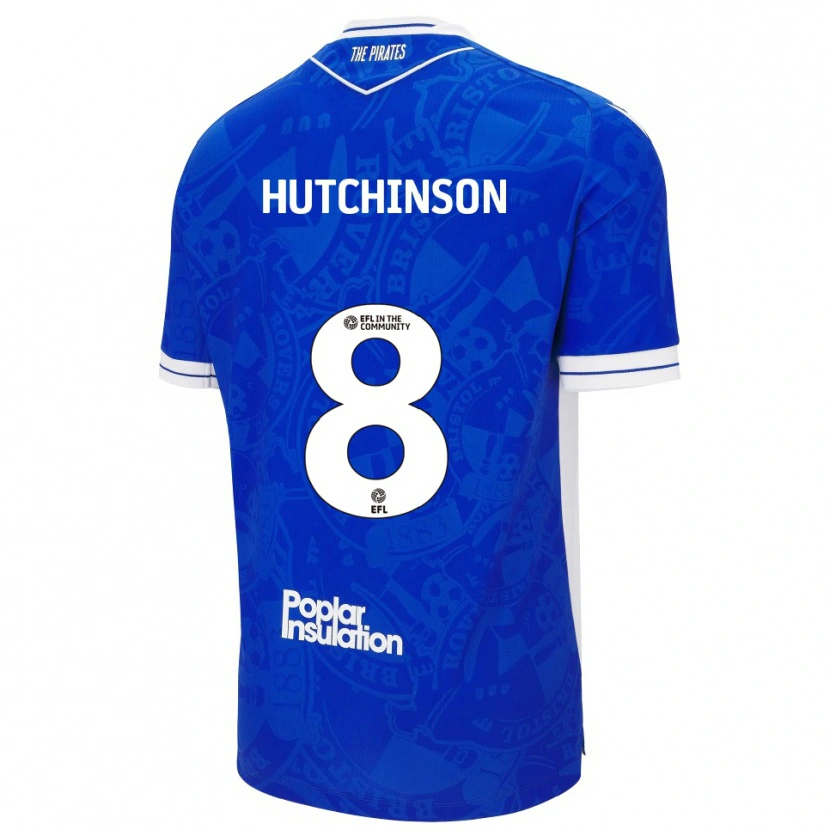 Danxen Mænd Isaac Hutchinson #8 Blå Hvid Hjemmebane Spillertrøjer 2025/26 Trøje T-Shirt