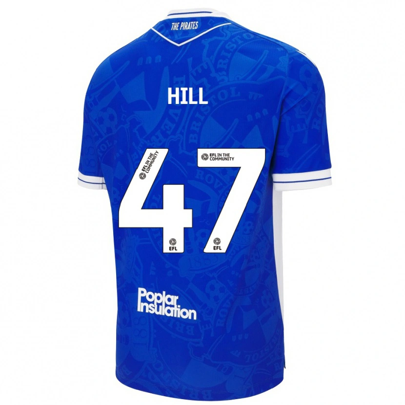 Danxen Mænd Kian Hill #47 Blå Hvid Hjemmebane Spillertrøjer 2025/26 Trøje T-Shirt
