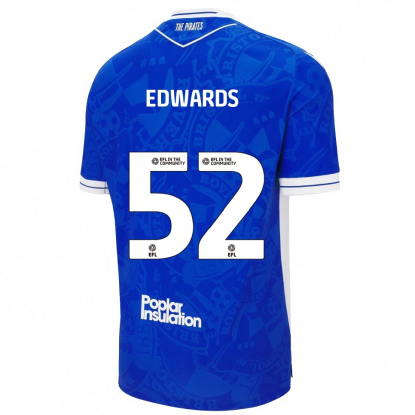Danxen Mænd Max Edwards #52 Blå Hvid Hjemmebane Spillertrøjer 2025/26 Trøje T-Shirt