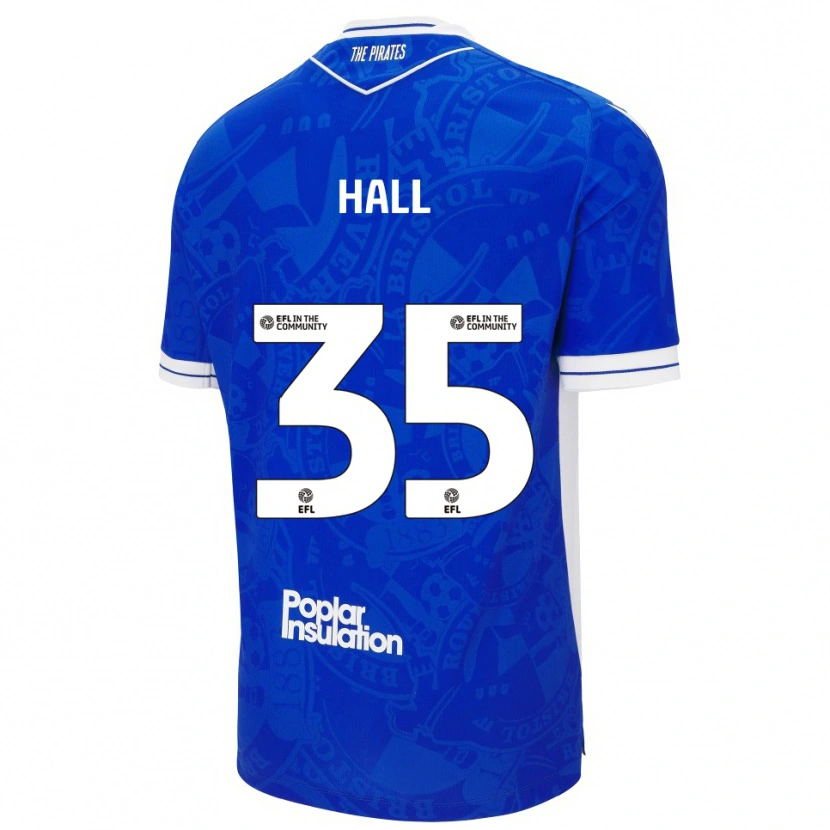Danxen Mænd Matt Hall #35 Blå Hvid Hjemmebane Spillertrøjer 2025/26 Trøje T-Shirt
