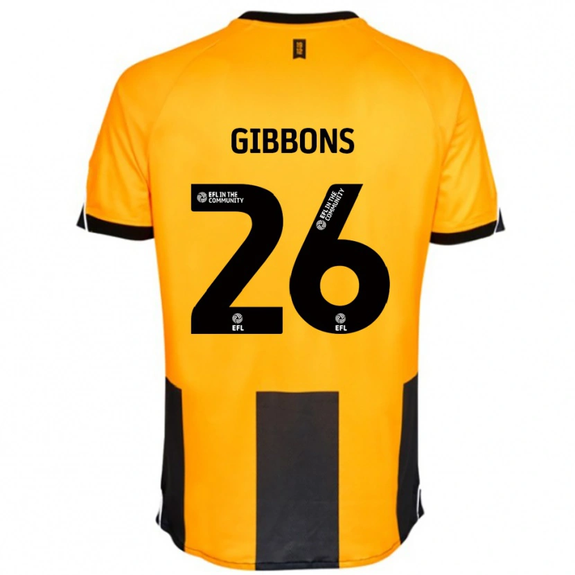 Danxen Mænd James Gibbons #26 Orange Sort Hjemmebane Spillertrøjer 2025/26 Trøje T-Shirt