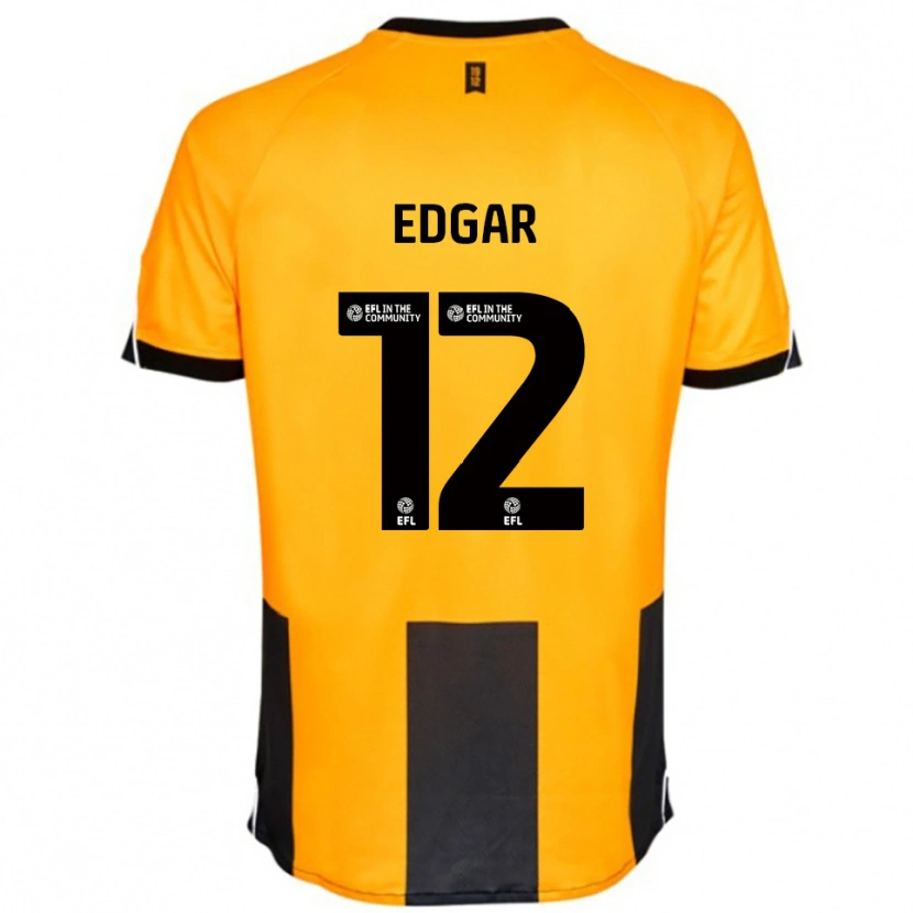 Danxen Mænd Sammy Edgar #12 Orange Sort Hjemmebane Spillertrøjer 2025/26 Trøje T-Shirt