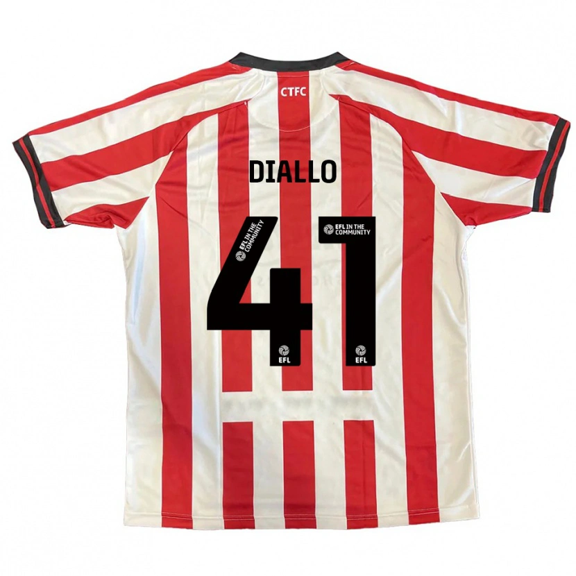 Danxen Mænd Mamadou Diallo #41 Rød Hvid Sort Hjemmebane Spillertrøjer 2025/26 Trøje T-Shirt