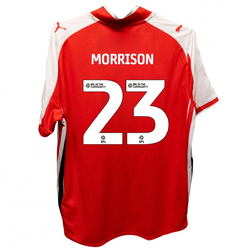 Danxen Mænd George Morrison #23 Rød Hvid Hjemmebane Spillertrøjer 2025/26 Trøje T-Shirt
